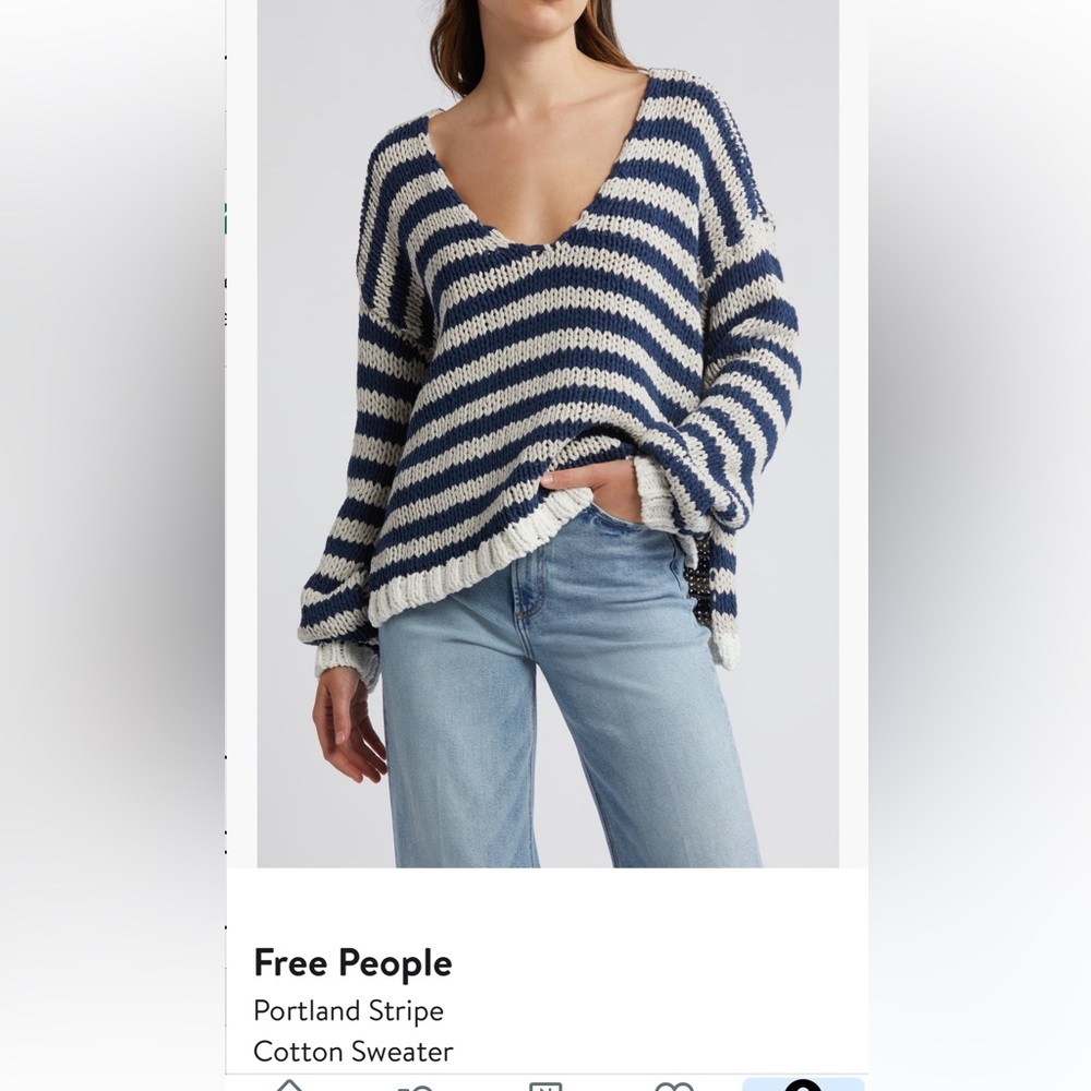 Free People Portland Stripe Sweater -medium